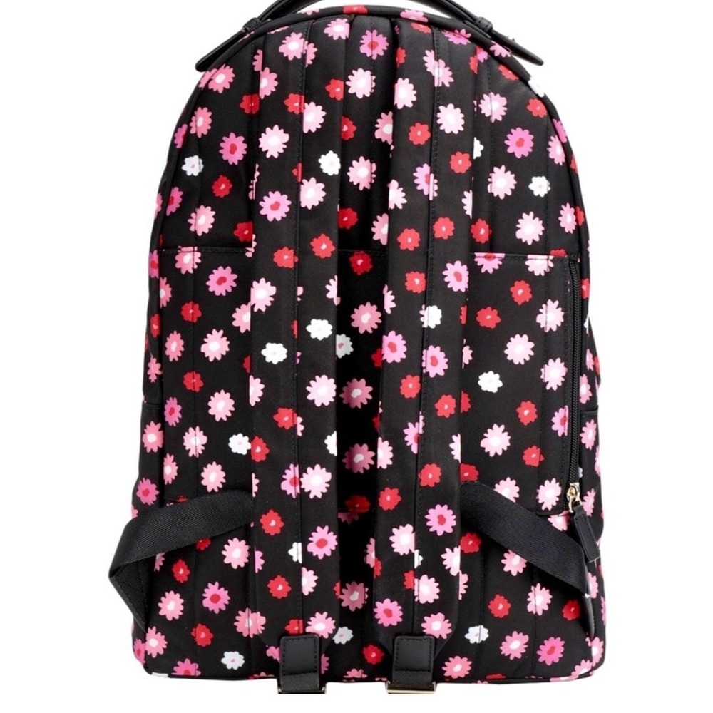Michael Kors Black Backpack with Pink & Red Floral Dot Print - Picture 8 of 10